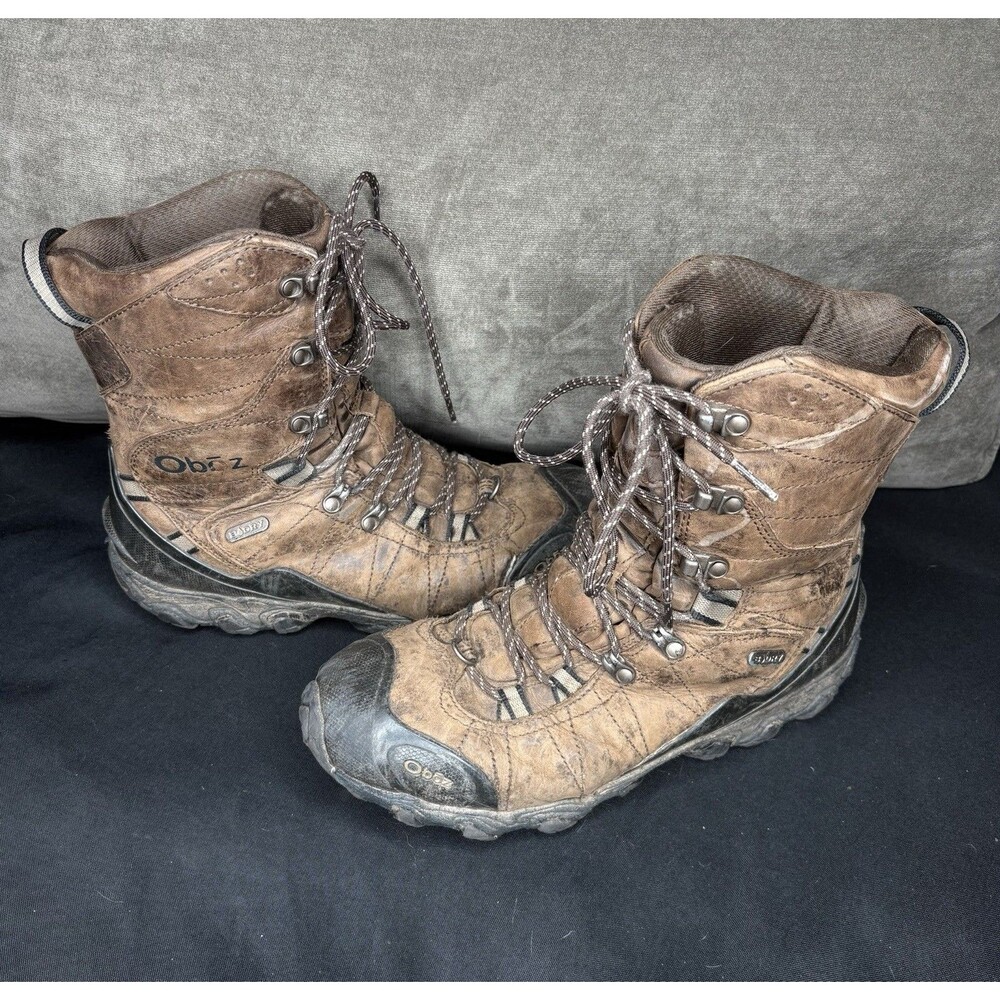 Oboz Bridger 10” Men’s 9.5 Insulation B-Dry Waterproof Snow Boots Brown